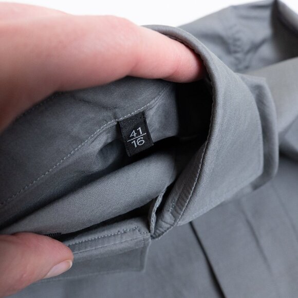 Ermenegildo Zegna Silk Cotton Hidden Placket Grey Shirt 41 / 16 - Picture 7 of 12